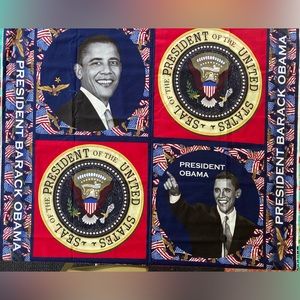 Barack Obama Commemorative 4 Panel Fabric OOP HTF Cranston 1+ Yard